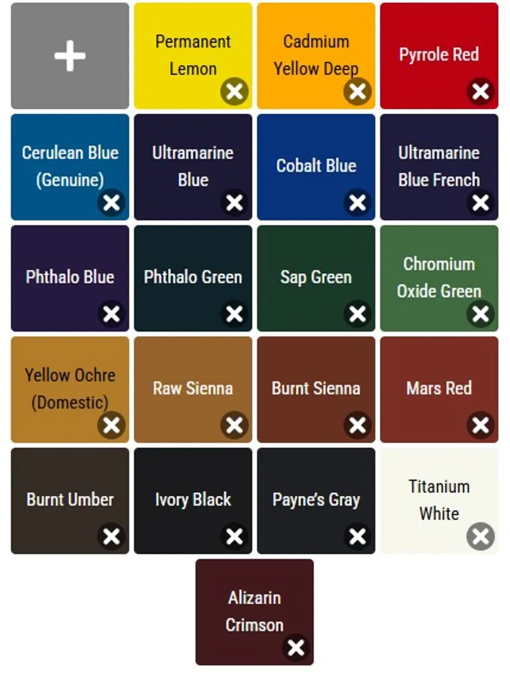Winsor Artists Oil Palette