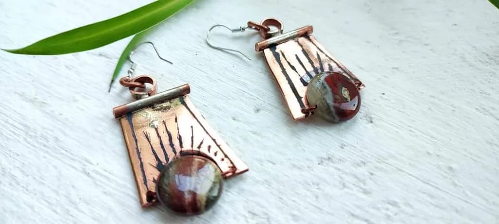 Copper Sunburst Earrings