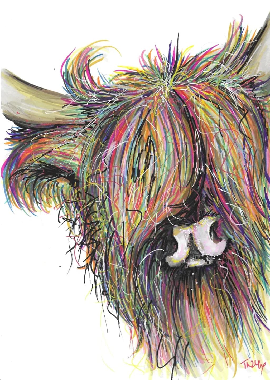 Colorburst Highland Cow