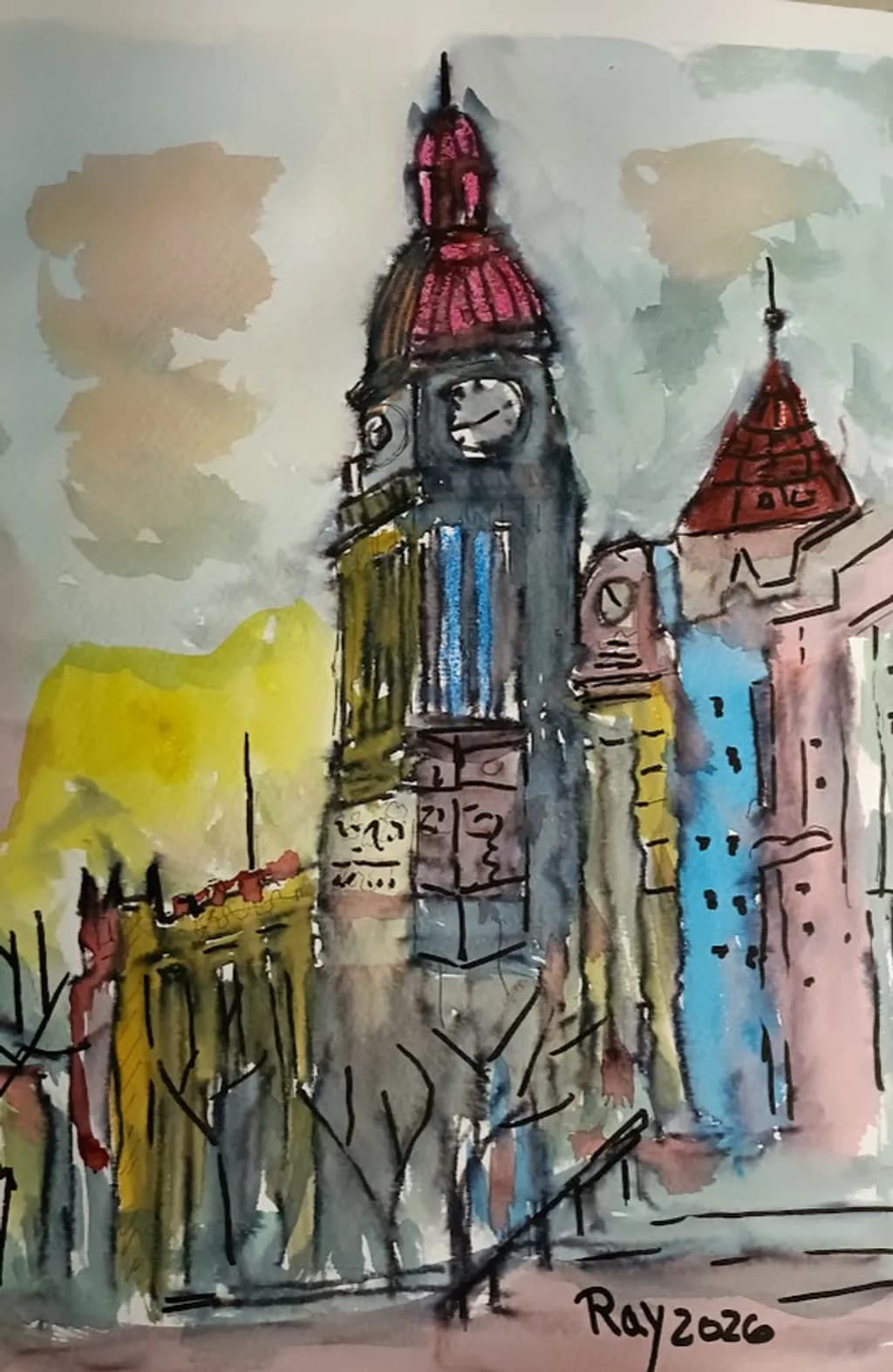 Urban Clocktower Shadows