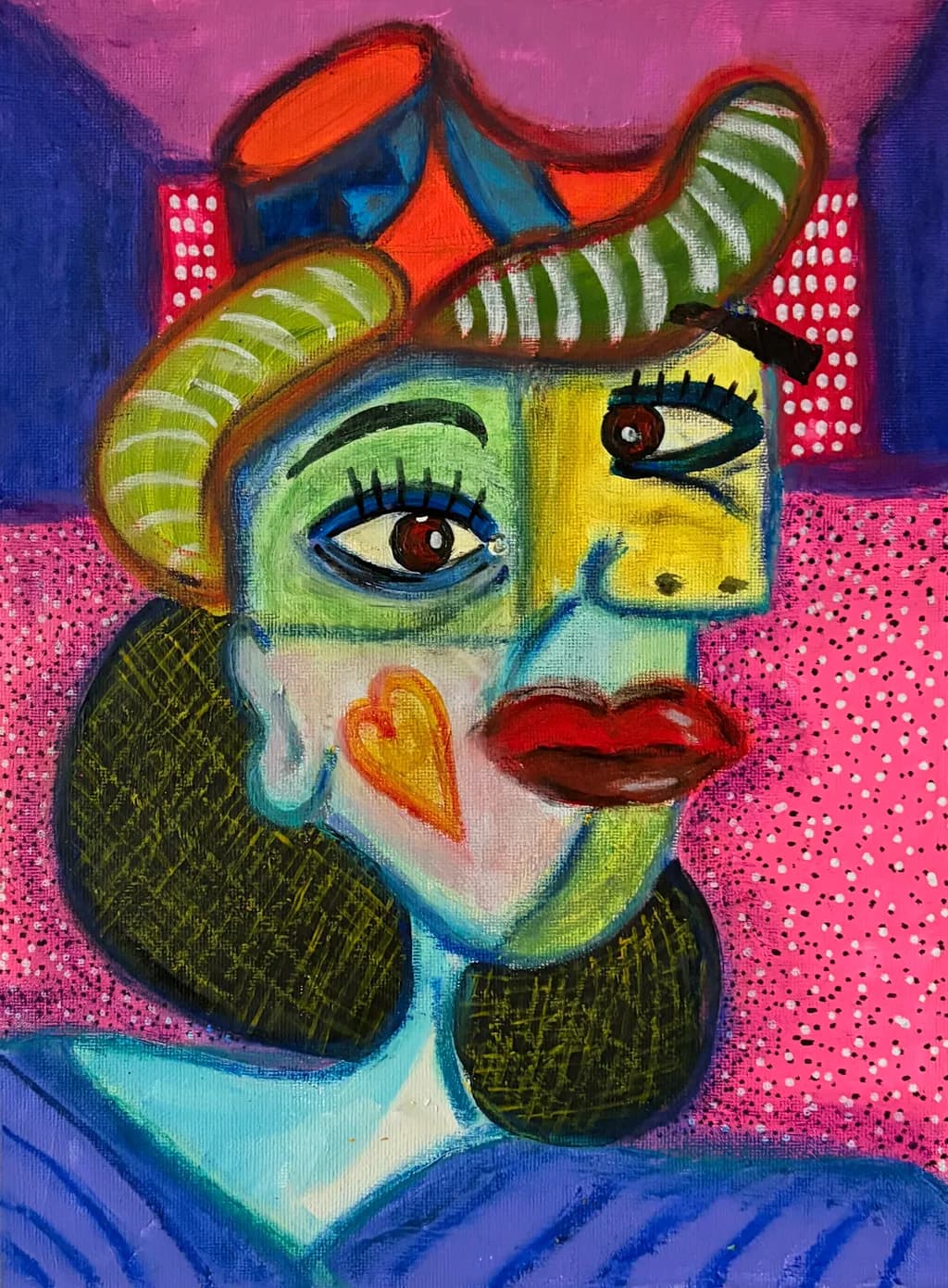 My Picasso N_6 – Sculptural Face with Heart