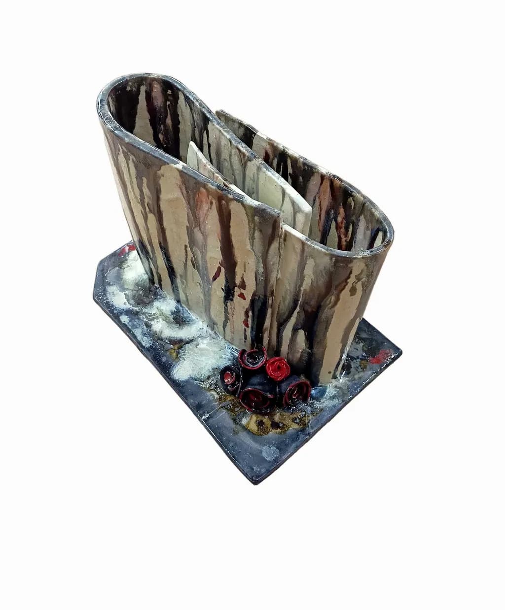 Twin Chamber Ceramic Vase