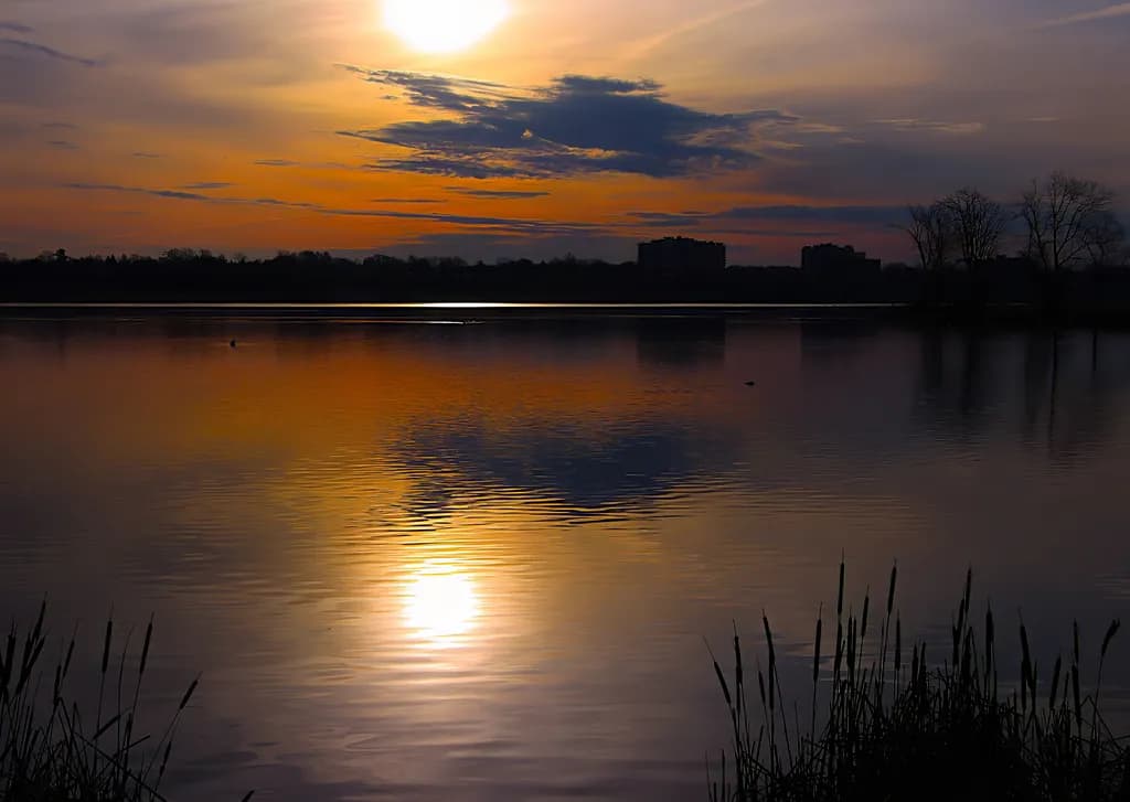 Golden Dusk Reflection
