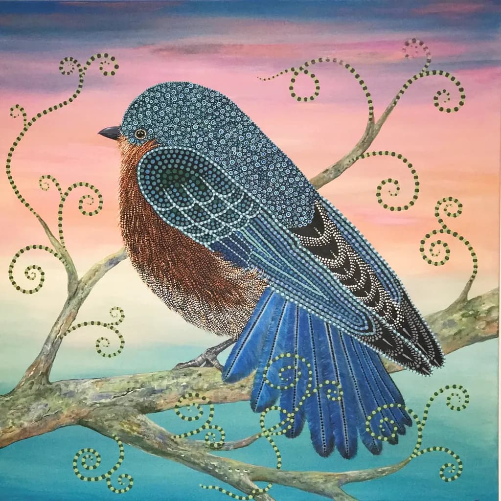 Bluebird and Pink Sky