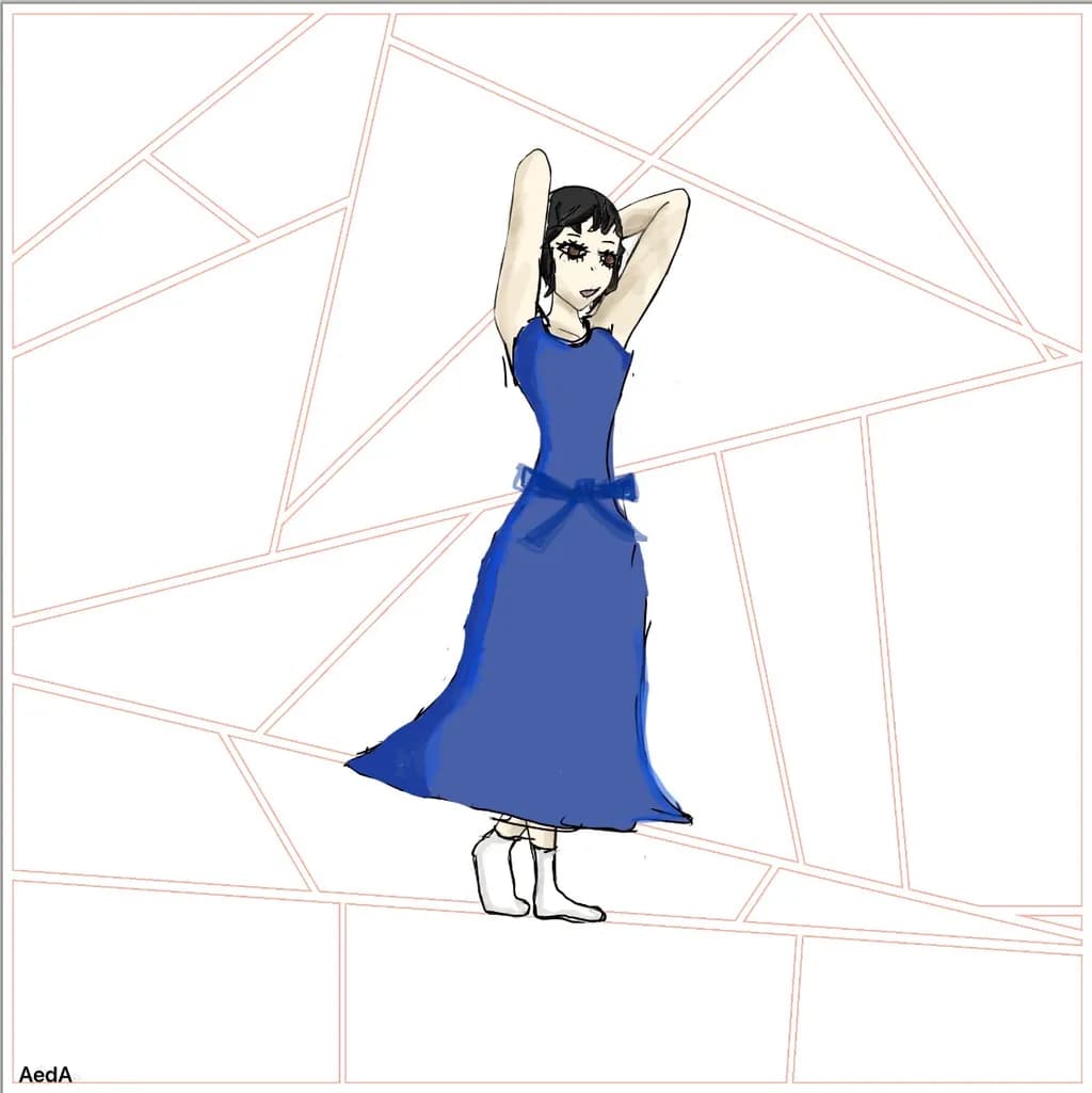 Blue Dress Pose