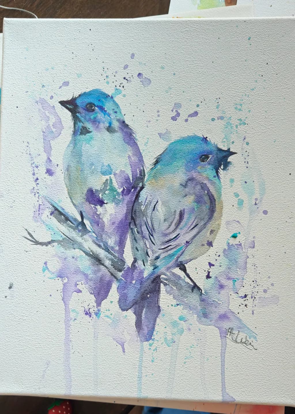 Bluebirds in Flight