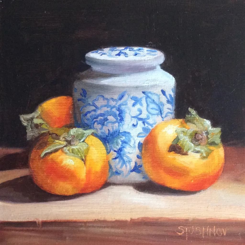 Ginger Jar and Persimmons
