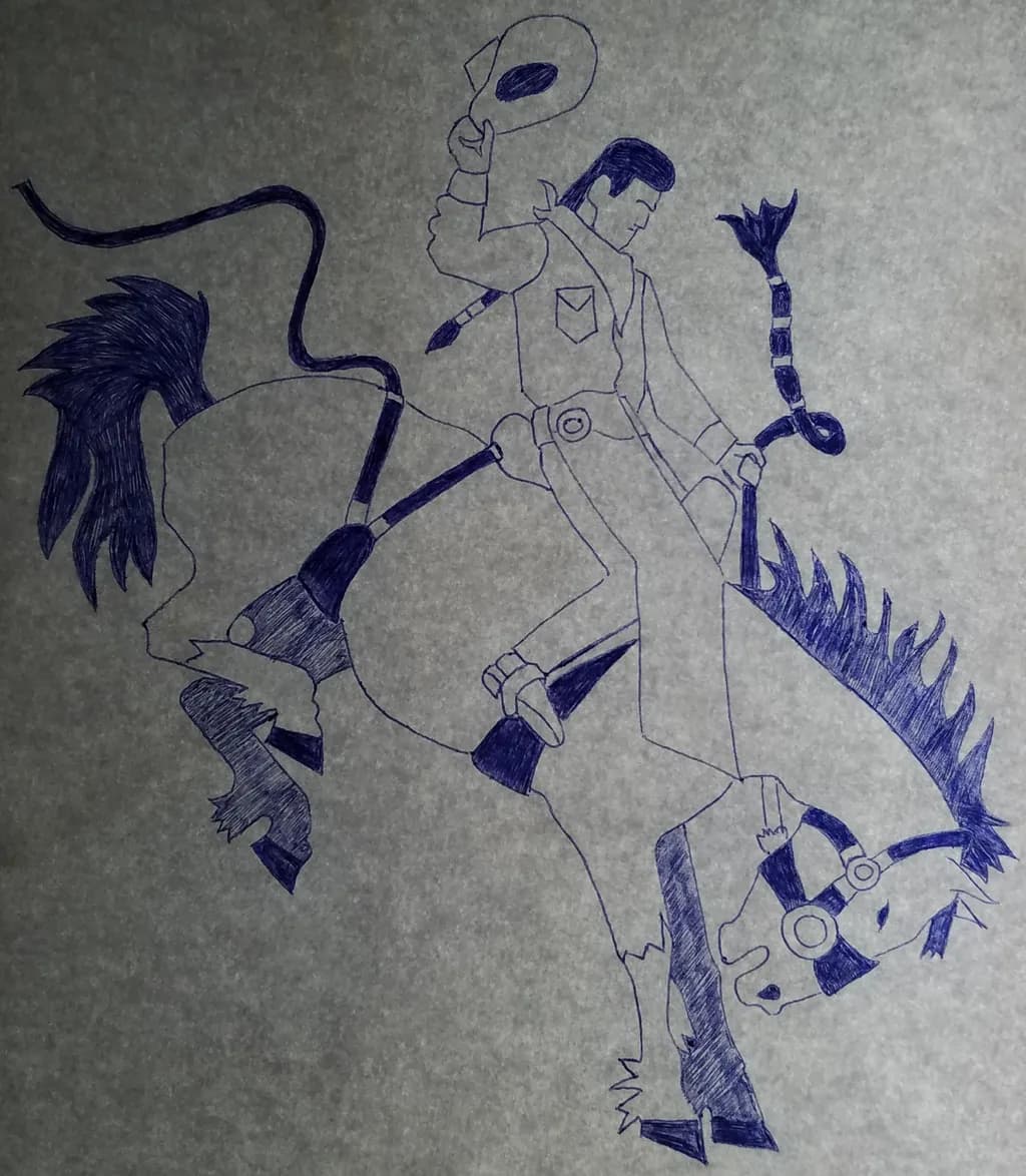Cowboy on Bucking Horse