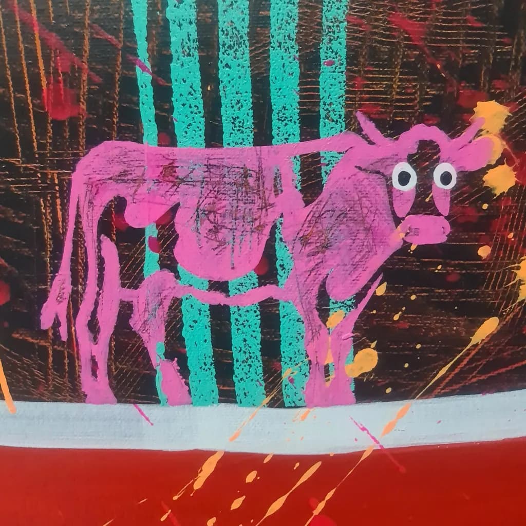 Pink Bovine Stare