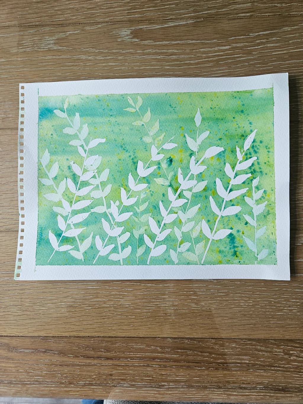White Leaves on Green,