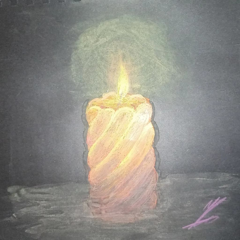 Glowing Candle Reflection