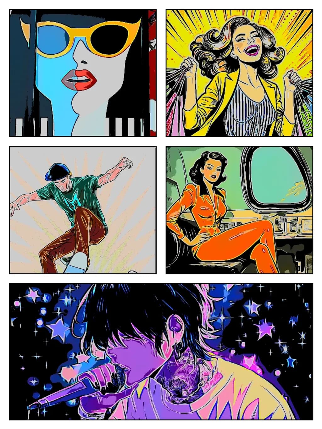 Pop Culture Mosaic art AI