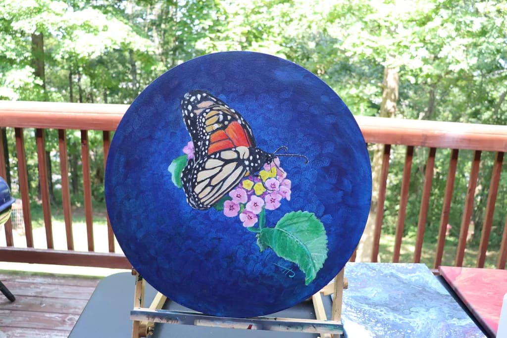 Monarch on Blue Bloom