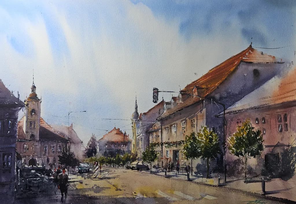 Sunlit Old Town Street