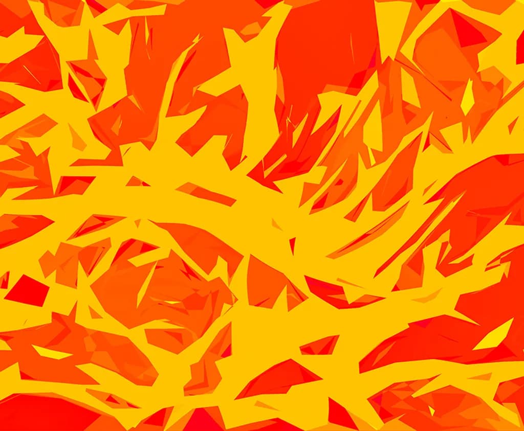 Coral Red and Yellow Grass Dew