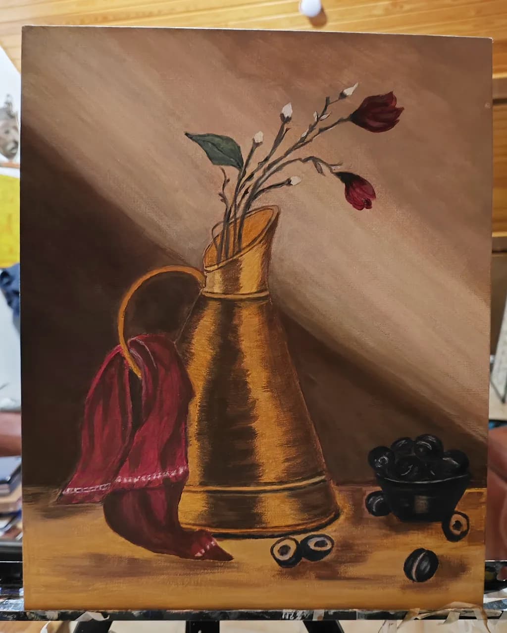 Golden Pitcher Still Life