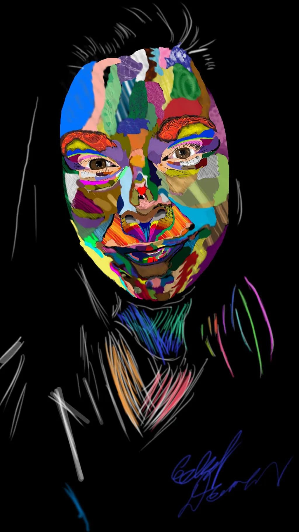 Colorful Fragmented Portrait