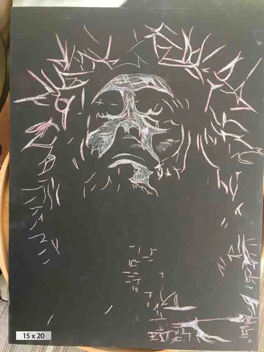Jesus in White Linework