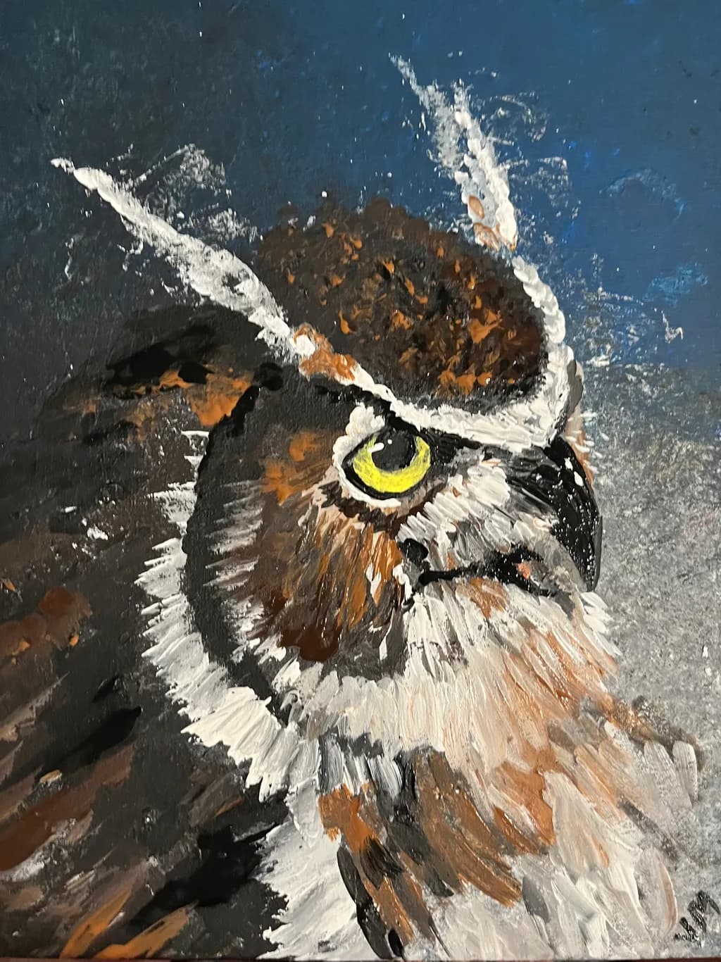 Owl Portrait in Feathers