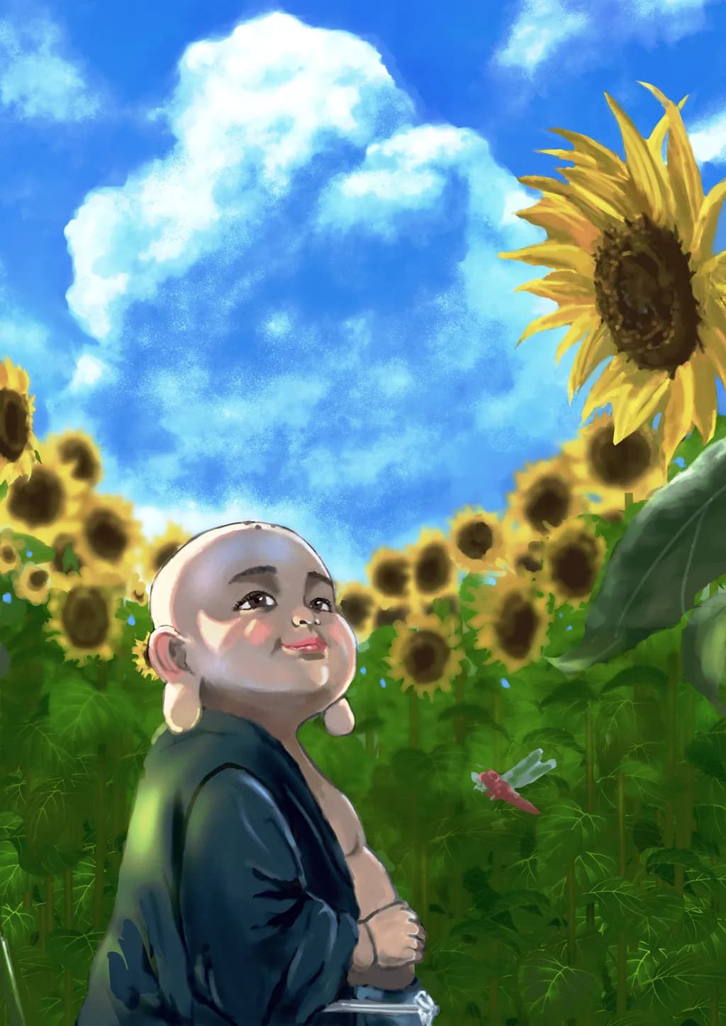 Miroku in Sunflower Field