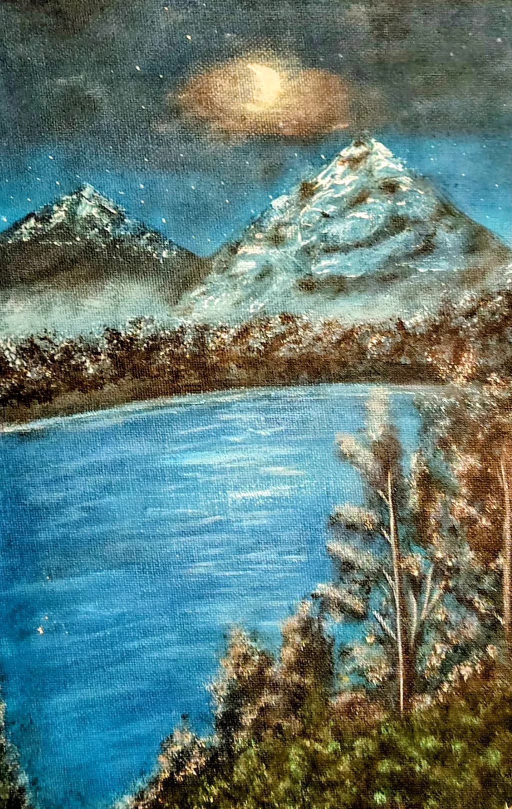 Moonlit Mountain Lake