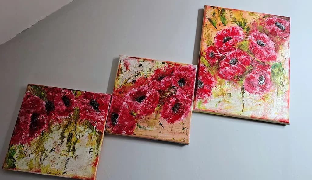 Blazing Bloom Triptych
