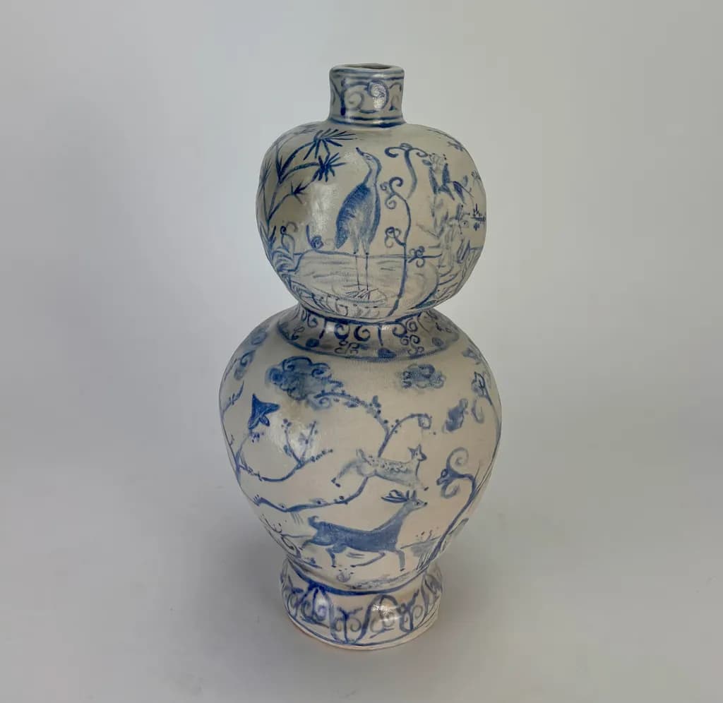 Blue Fauna Vase
