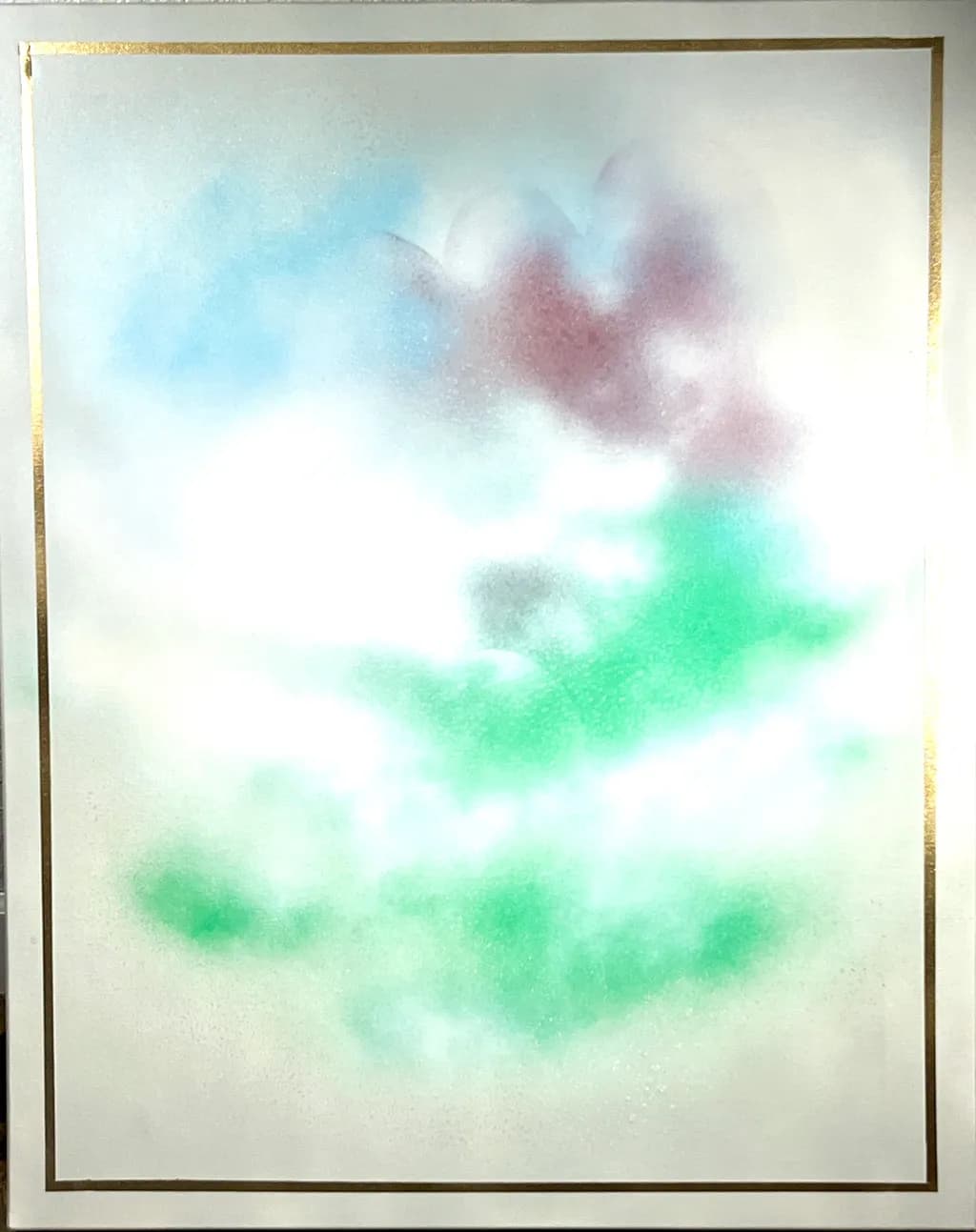 Pastel Clouds with Gold Frame