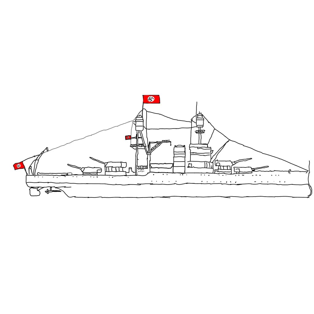 Bismarck Battleship Sketch