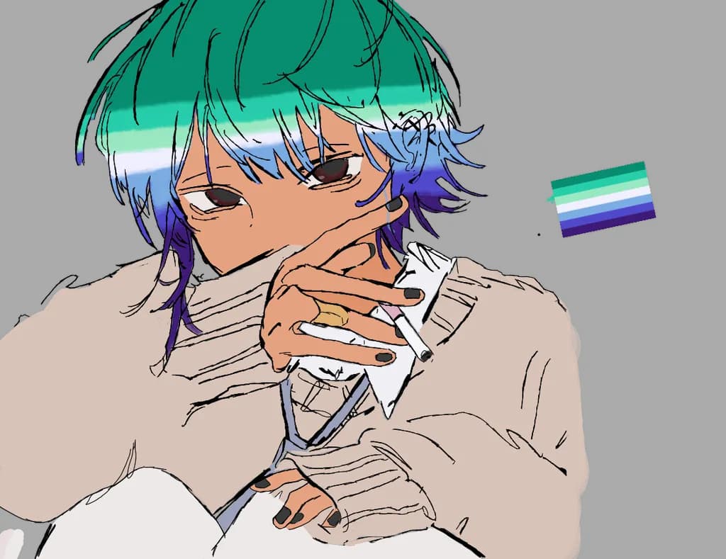 Blue-Haired Smoker