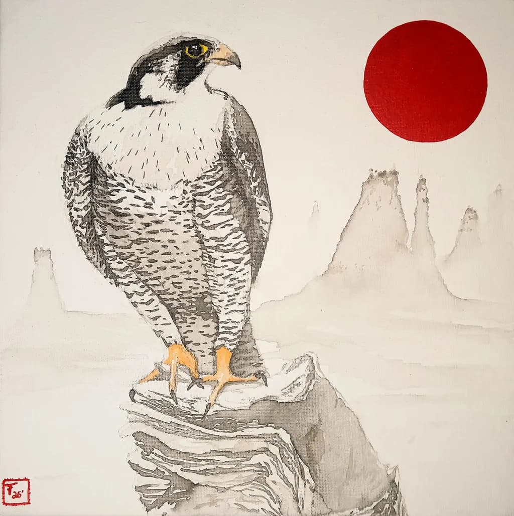 Crimson Sun Falcon