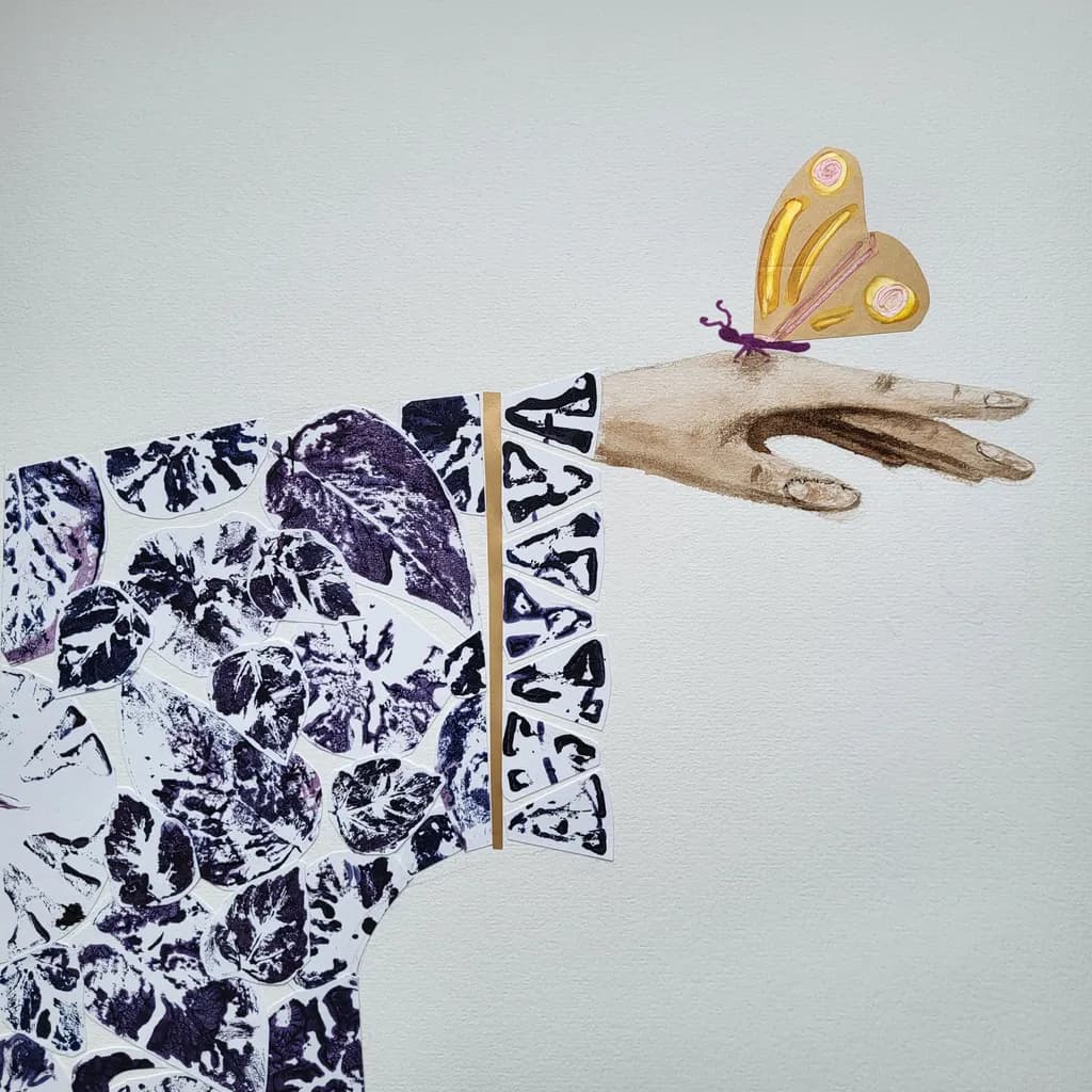 Hand in Kimono with Butterfly