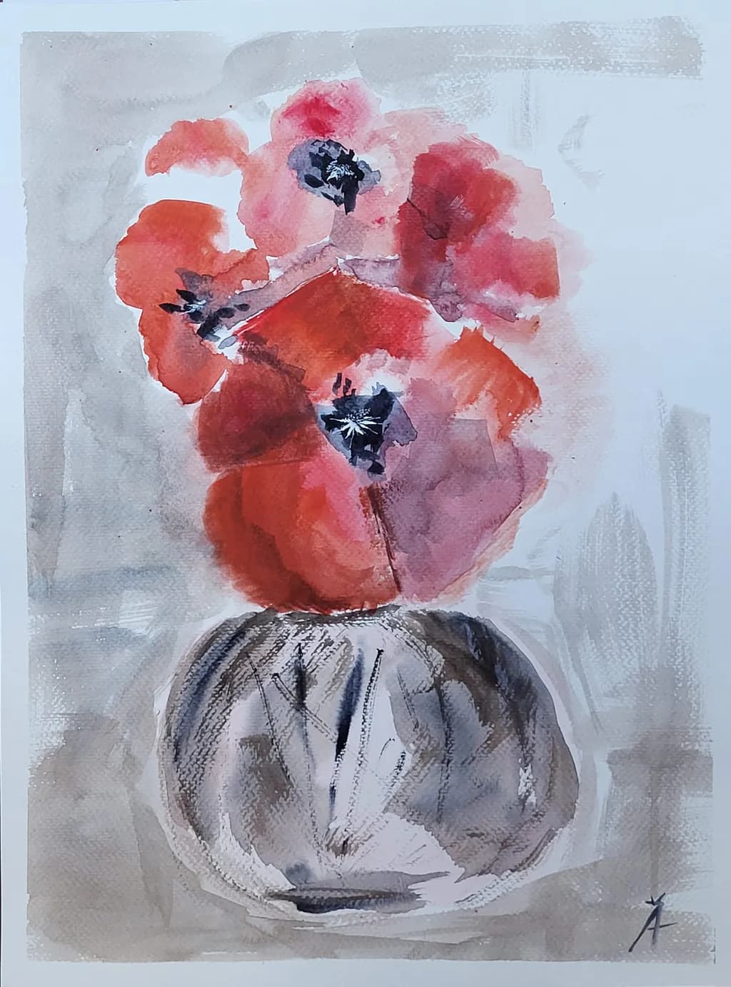 Red Flowers in Vase