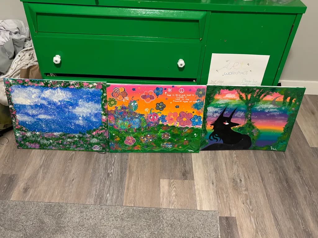 Rainbow Dreams Triptych