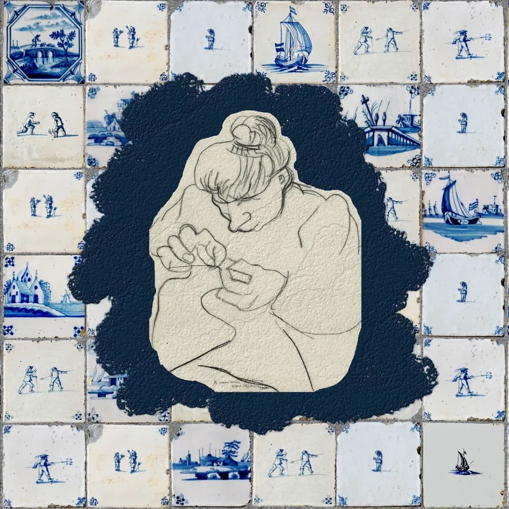 The Seamstress on Delft: Lines Between Porcelain and Pencil