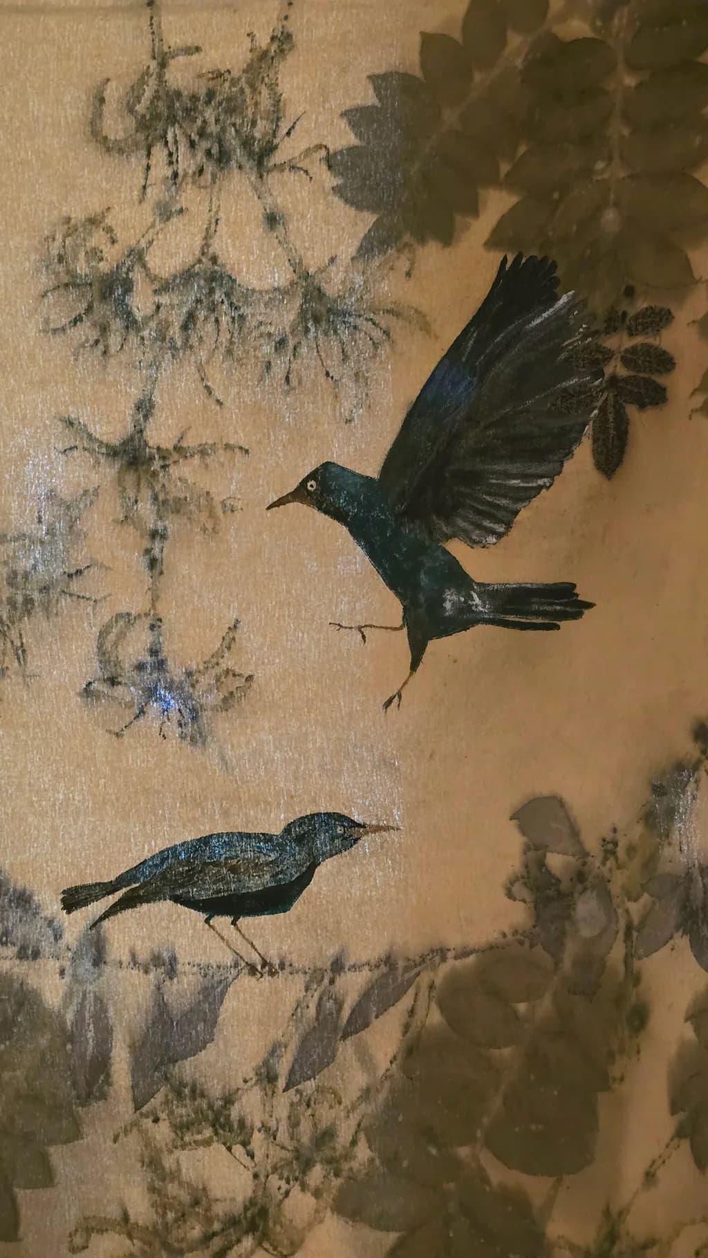Birds Among Leaves