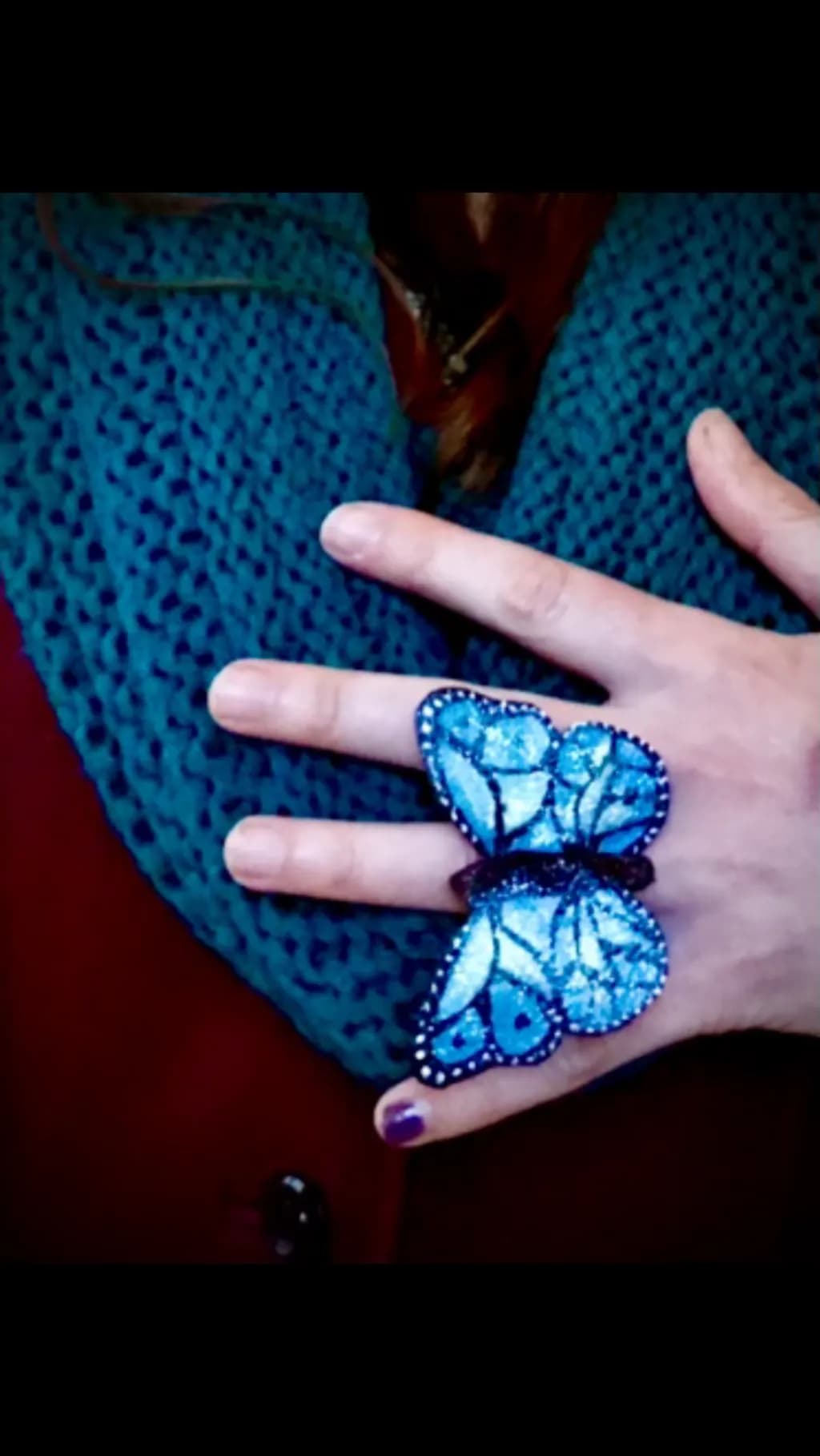 Blue Butterfly Ring