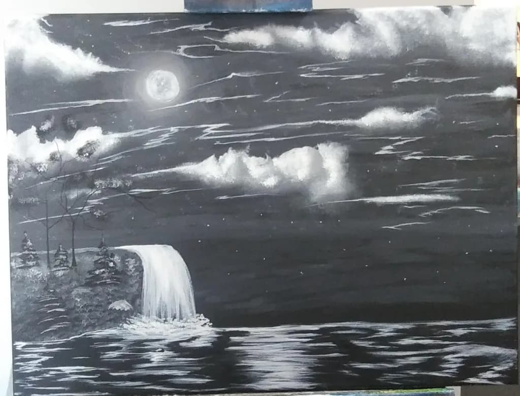 Moonlit Cascade