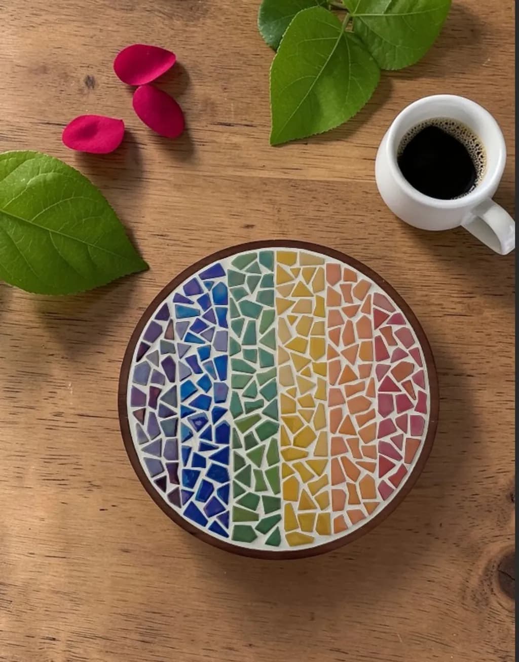 Rainbow Mosaic Coaster