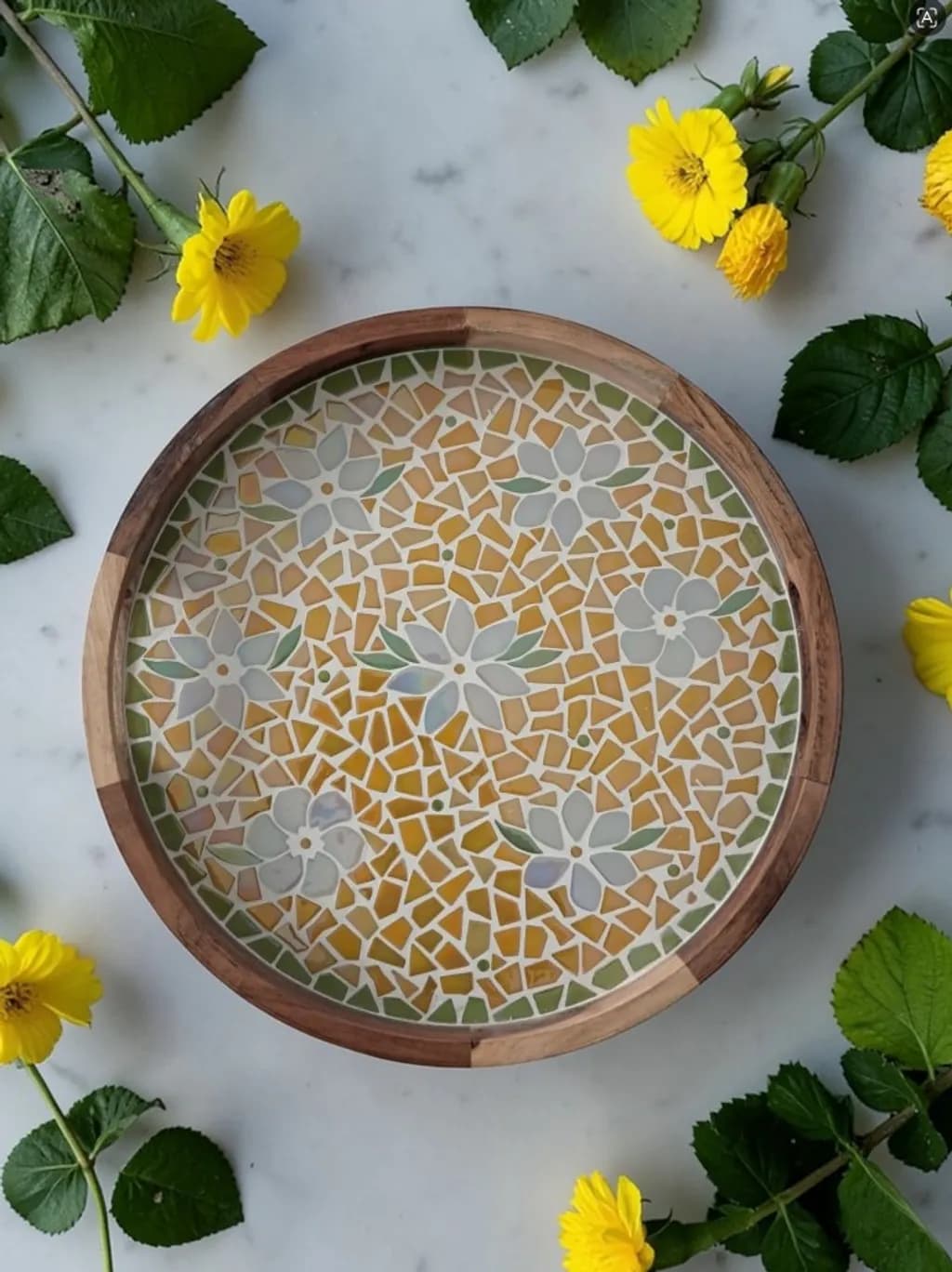 Floral Mosaic Tray