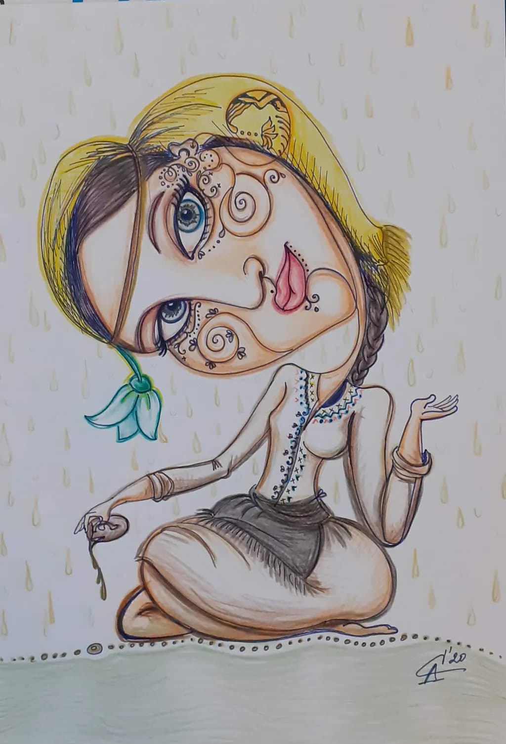 Flower Rain Girl