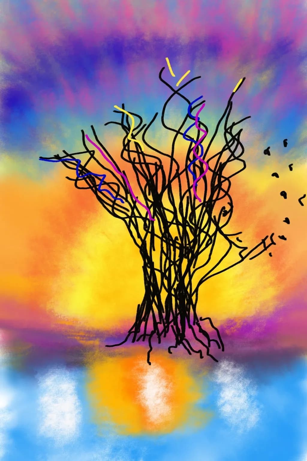 Tangled Sunset Reflections