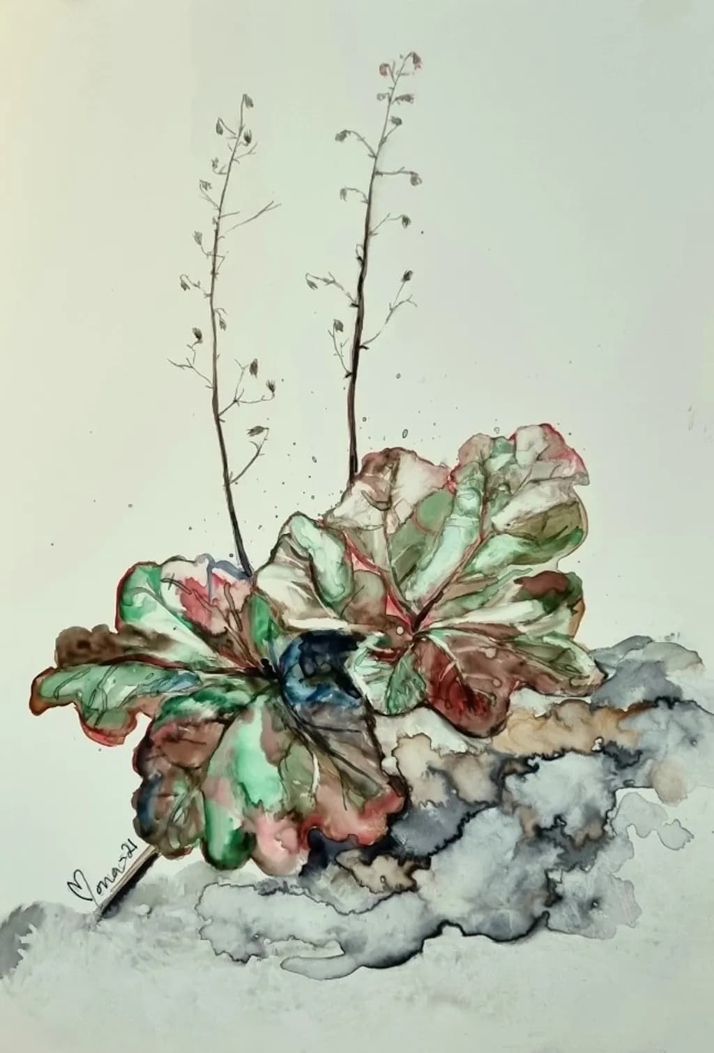 Textured Leaves Composition