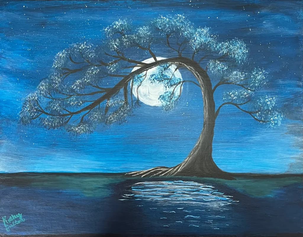 Moonlight Over The Pond