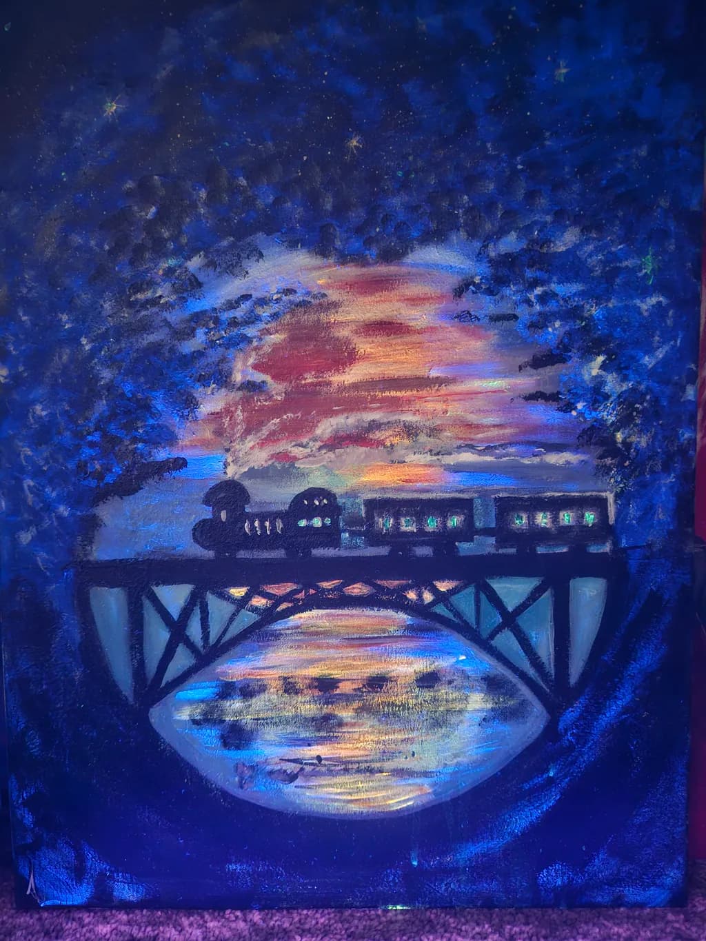 Train Bridge at Sunset