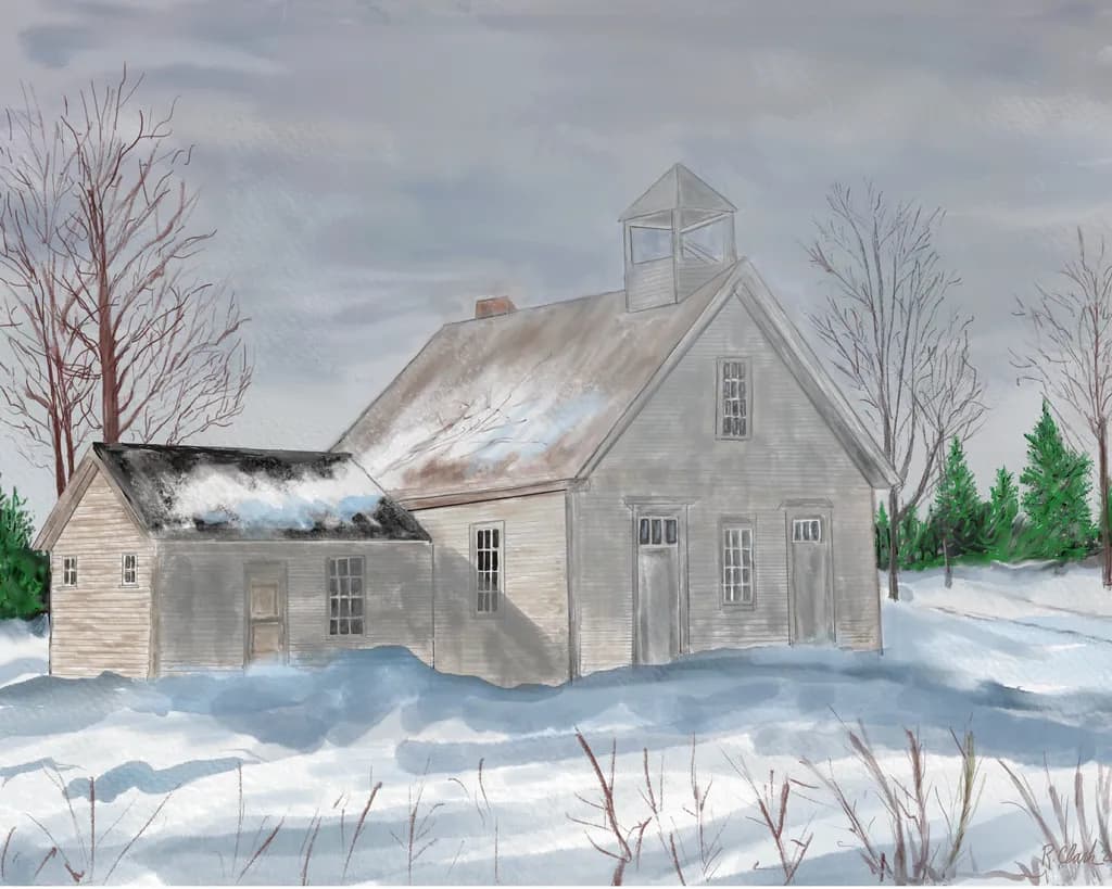 Winter Barn Scene