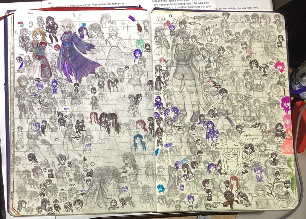 Crowded Sketchbook Scenes