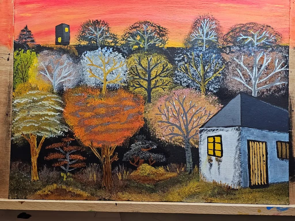 Autumn Trees at Sunset