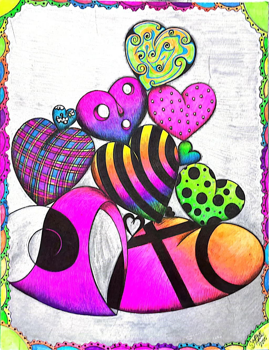 Patterned Hearts Cluster