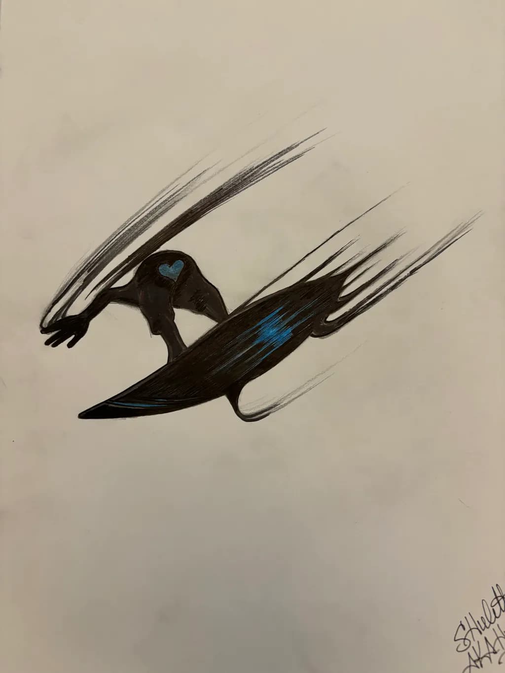 Blue Heart Surfer